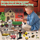 lonfypeng 109PCS Farm Animals Toys Set Comes with Barn, Rice Storehouse, Rice Trolley with Lights & Sounds, Milking shed, Farmer, Fence - Playset