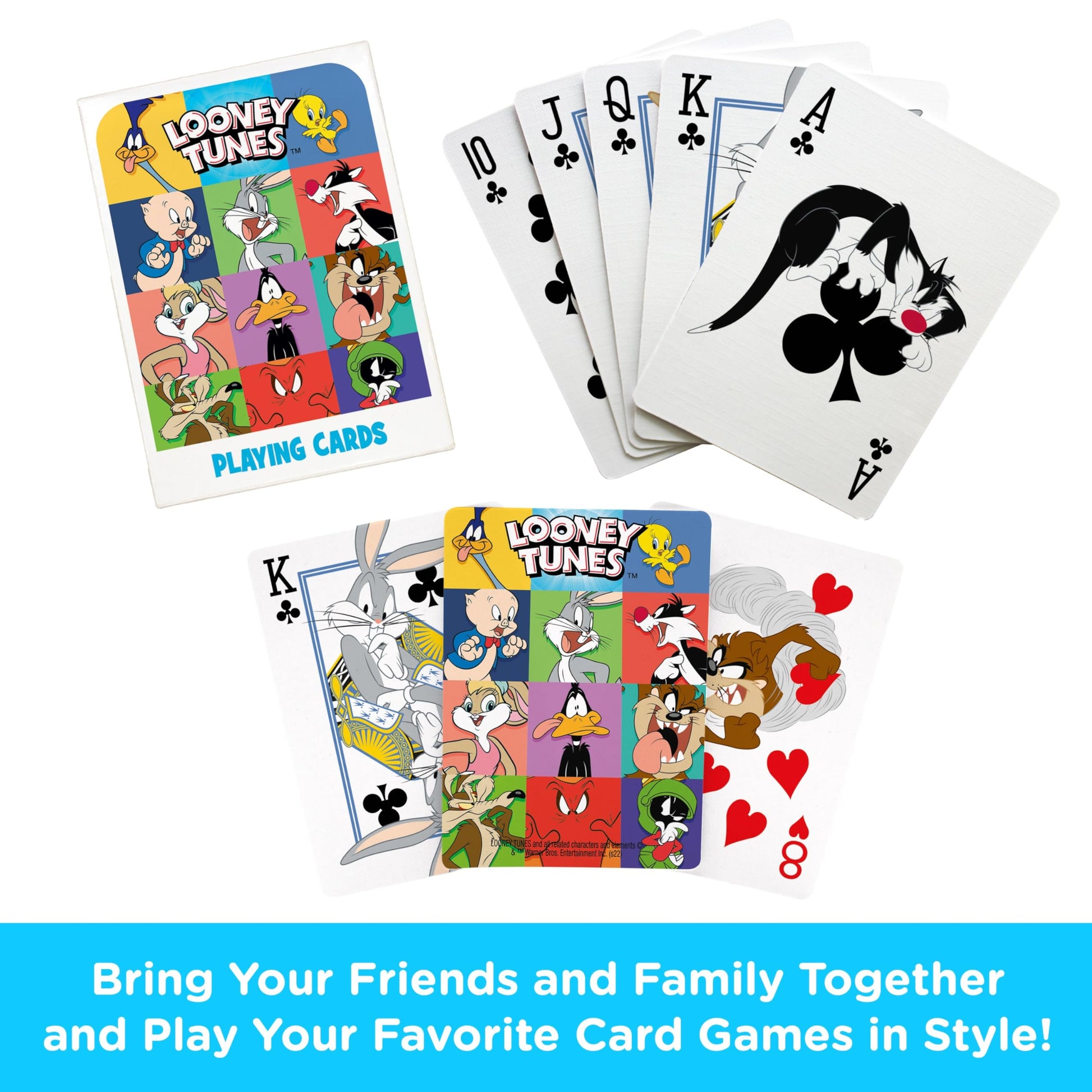 Aquarius Looney Tunes Playing Cards - Looney Tunes Themed Deck of Cards for Your Favorite Card Games - Officially Licensed Looney Tunes Merchandise