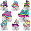 Roller Skates Honeycomb Centerpieces Retro Hip Hop Roller Skating Theme Decor for Girls Teens Baby Shower Neon Rainbow Glow Party Roller Skating Party
