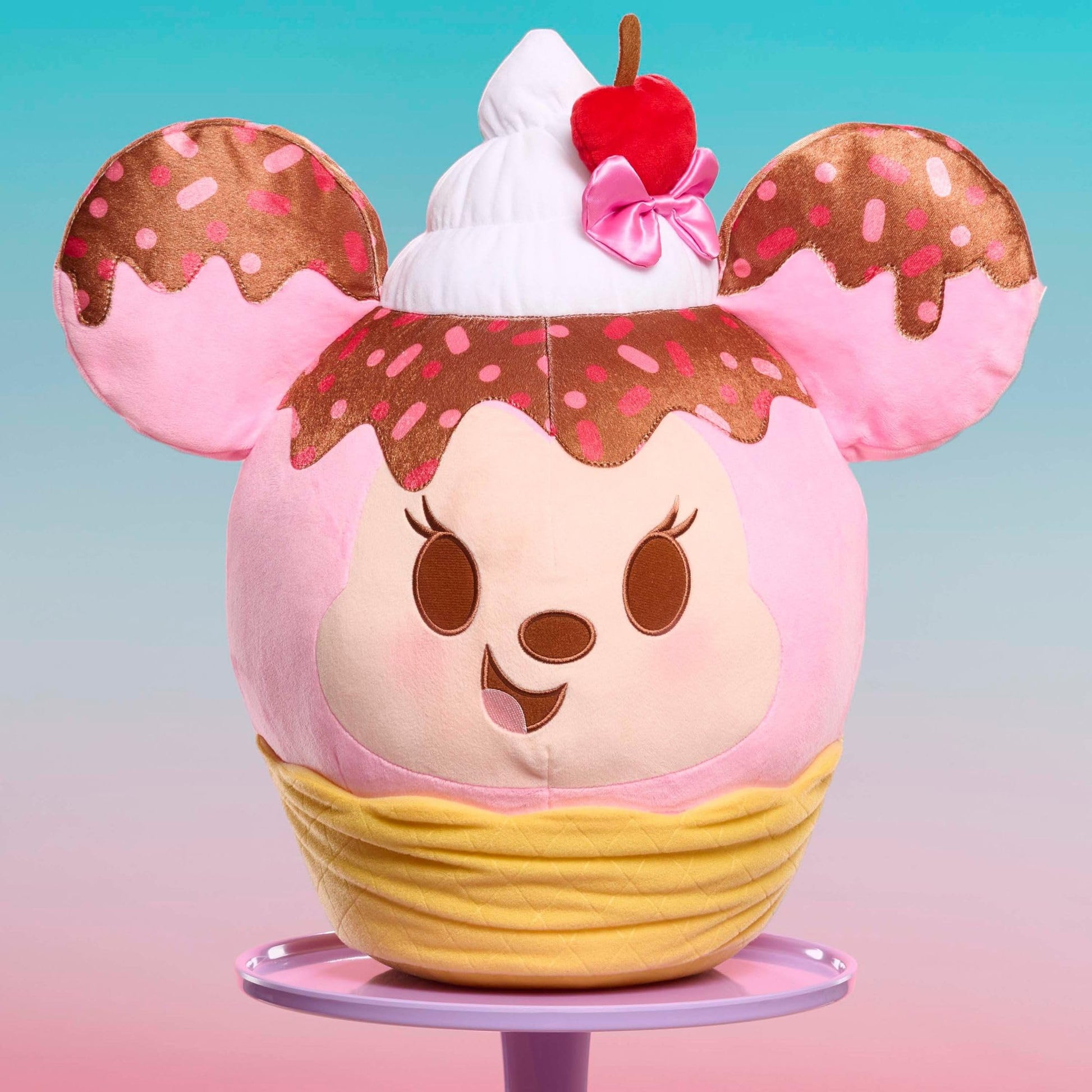Disney Munchlings Squeeze-A-Munch XL Scented Strawberry Sundae Waffle Bowl Minnie Mouse 16-inch Plush
