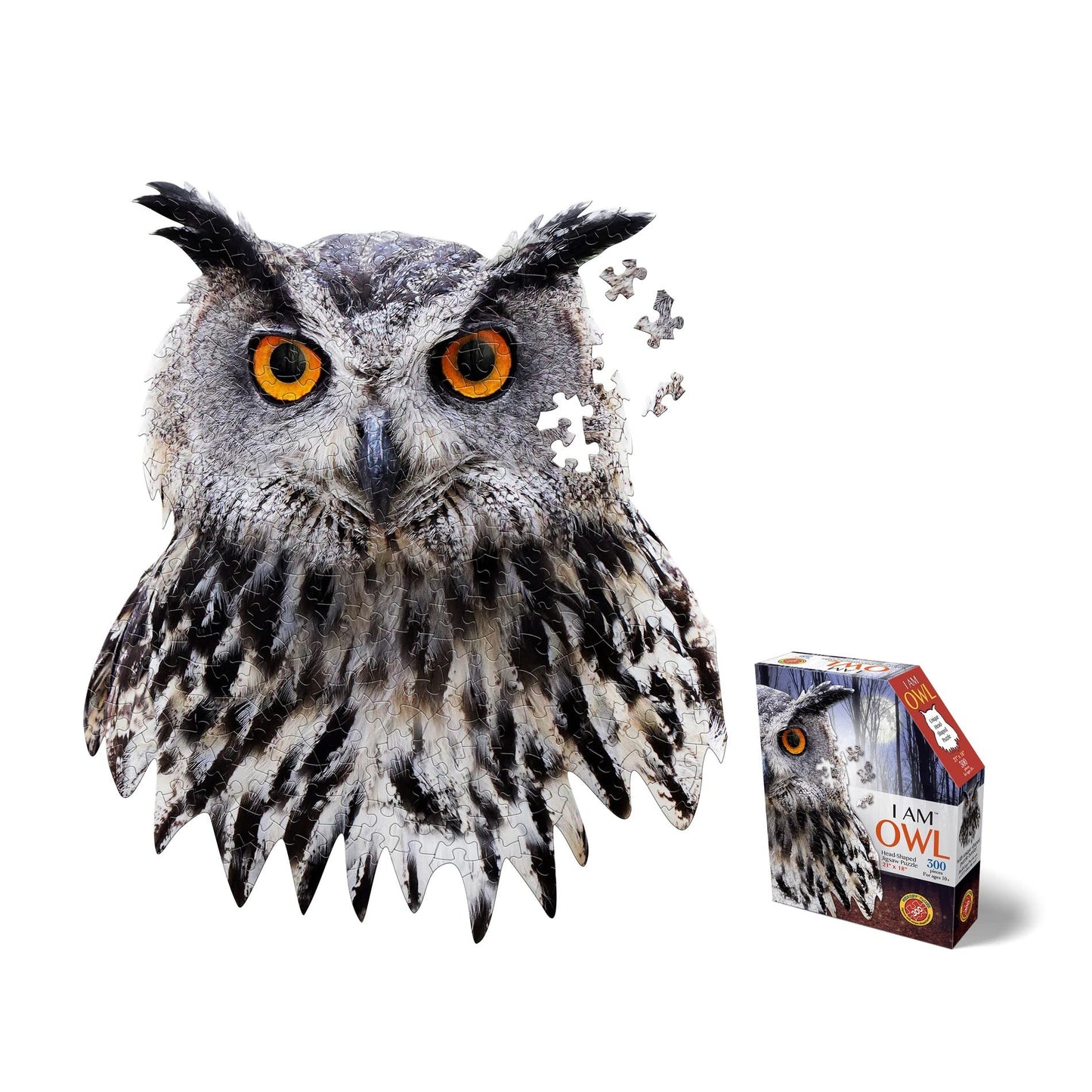 Madd Capp Puzzles - I AM Owl - 300 Pieces - Animal Shaped Jigsaw Puzzle