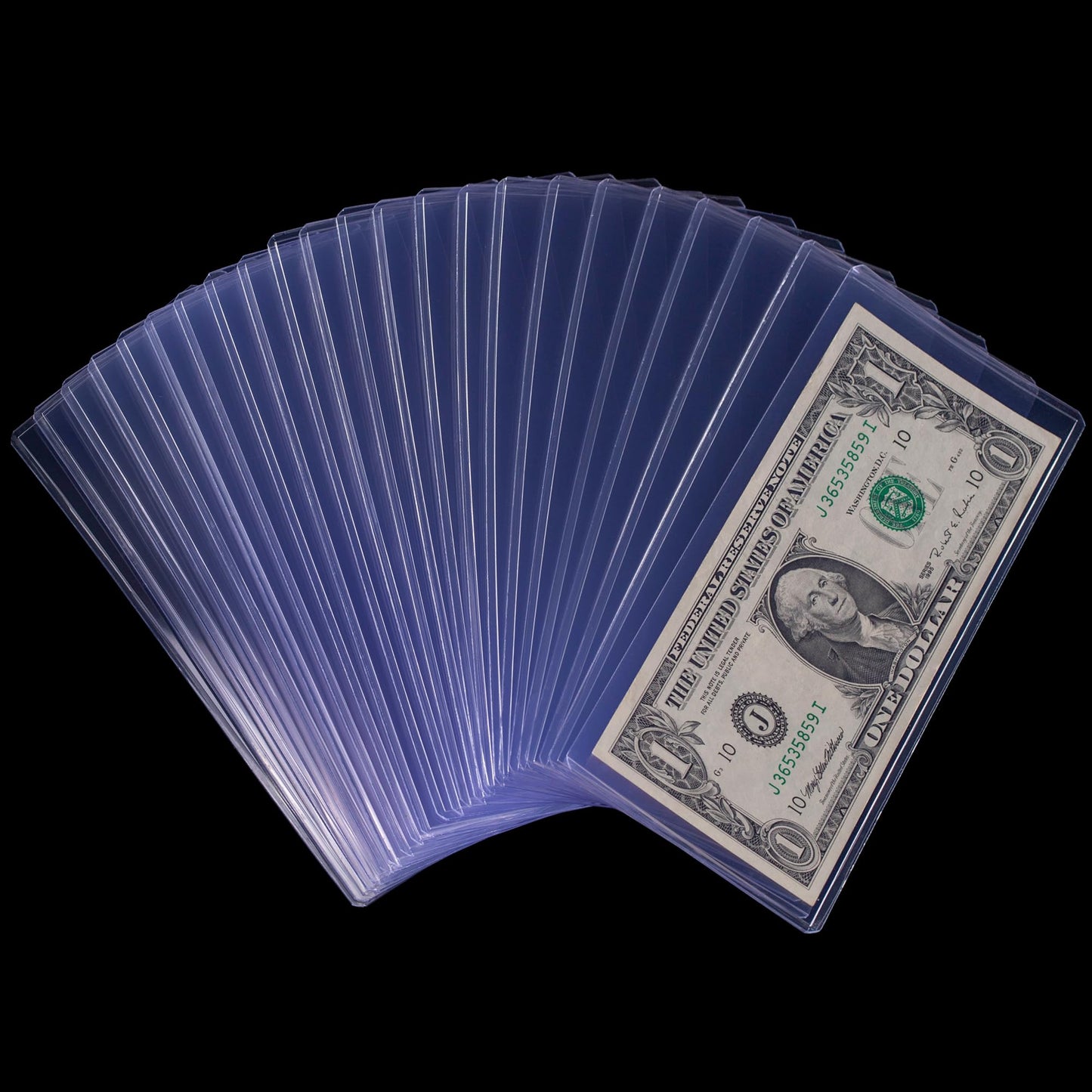 Uncle Paul 35PCS Banknote Topload Holders - Bill Currency PVC Clear Holders Top-Load Sleeves Display Holder for Paper Money Collection PN03L35