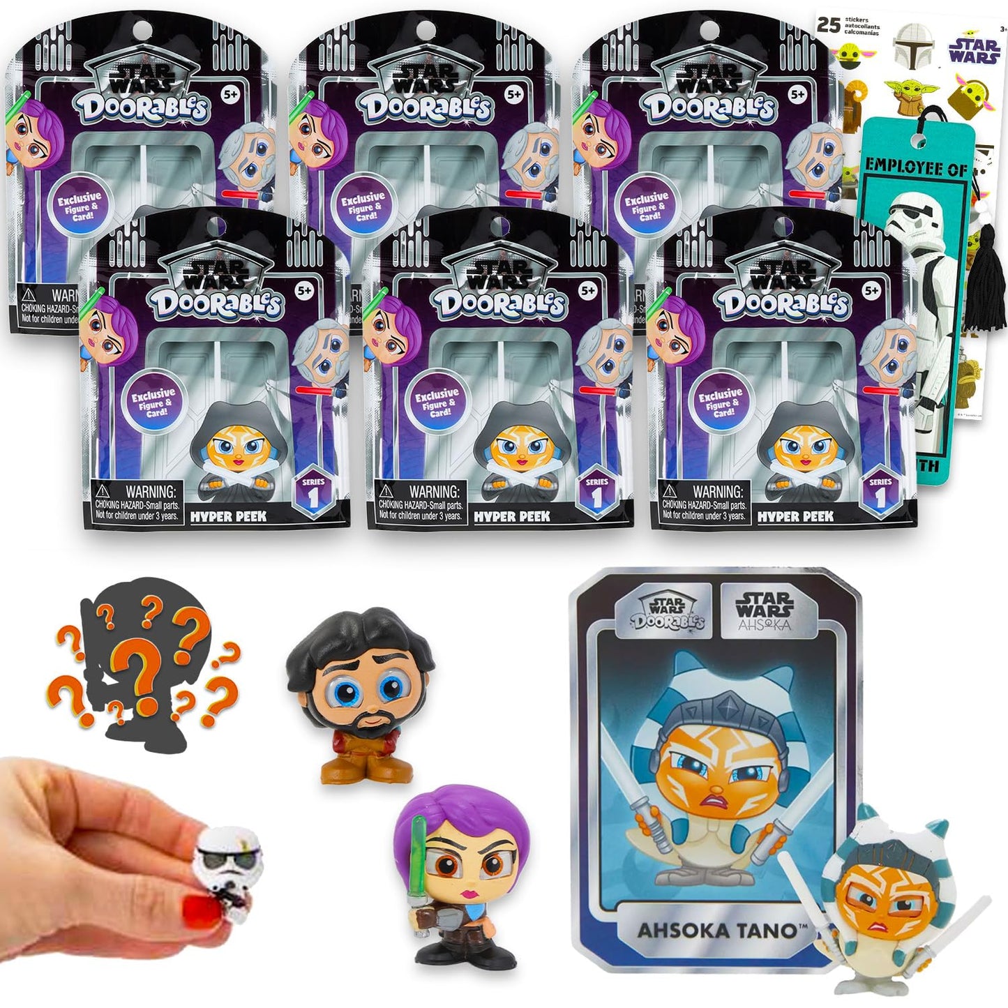 Star Wars Doorables Blind Bags Set - Bundle with 6 Disney Doorables Mini Figures for Kids, Adults, Plus More | Star Wars Mystery Figures Series 1