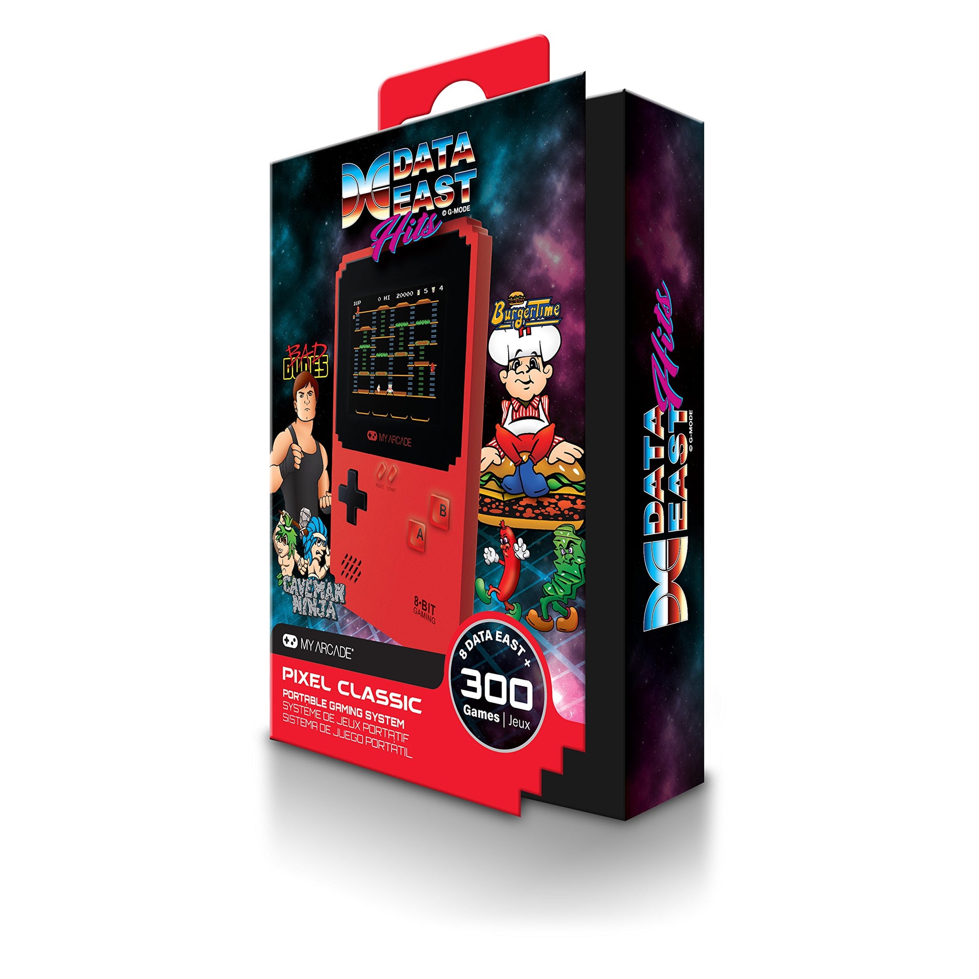 My Arcade Pixel Classic - Handheld Game Console - 300 Retro Style Games Plus 8 Data East Classics - Lightweight Compact Size - Battery or Micro USB