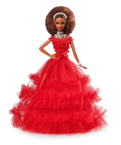 Barbie 2018 Holiday Doll 30th Anniversary with Elegant Red Gown & Accessories