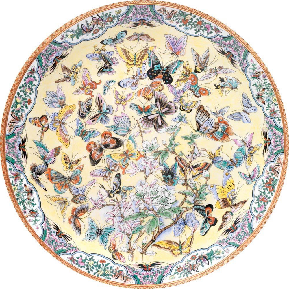 Bits and Pieces Round Jigsaw Puzzle for Adults - Ninety-Nine Butterflies - Colorful Floral Circular Puzzle by Bits and Pieces (300 Piece Puzzle 20"