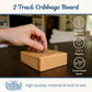WE Games Travel Cribbage Board - Mini 2-Track Cribbage Game with Swivel Storage, Cards & Metal Pegs