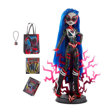 Monster High Deadfast Ghoulia Yelps SDCC 2024 Exclusive Doll - Tech Savvy Upgrade with Comic-Con Badge, Mini Figure, and Comic Book