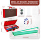 American Mahjong Set 166 Tiles, Complete Mahjong Game Kit with Portable Leather Suitcase, 4 Racks, 2 Storage Trays, Dice, Wind Indicator, Chips, Full