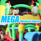 Whubefy 18x8.2FT Giant Inflatable Bounce House Obstacle Course for Big Kids 3-6 8-12 with Extra Large Slide, Racing Crawl Tunnels, Blow Up Race Track