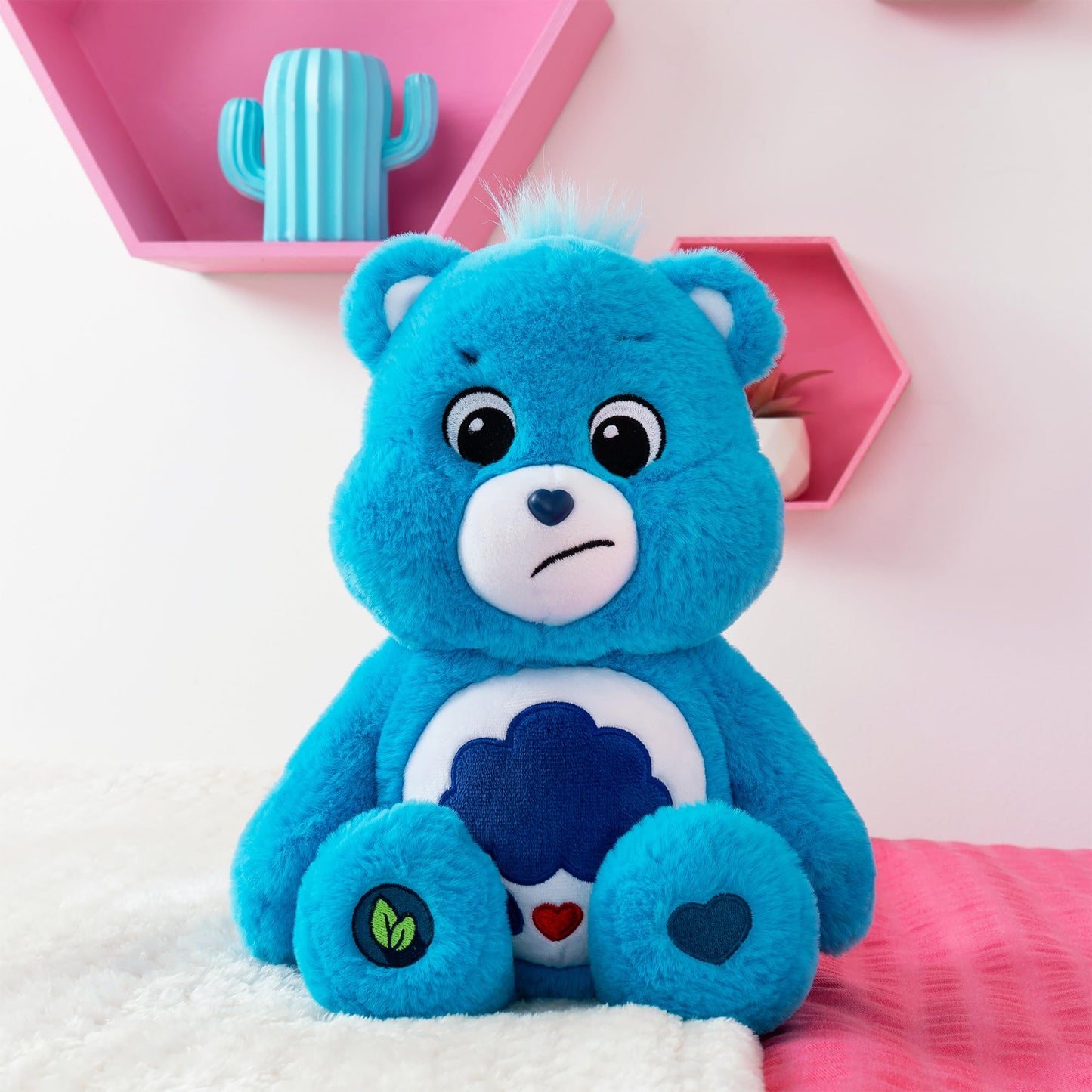 Care Bears 14” Grumpy Bear - Blue Plushie for Ages 4+ - Perfect Stuffed Animal Holiday, Birthday Gift, Super Soft and Cuddly - Good For Girls