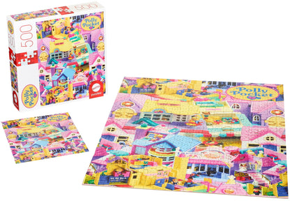 Mattel Games Polly Pocket Mattel Jigsaw Puzzle with 500 Interlocking Pieces & Mini-Poster, Image of 10+ Playsets with Dolls, For Collectors & Kids