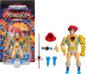 Masters of the Universe Origins & Thundercats Action Figure Lion-O, 1980s Crossover Toy, 5.5 Inch Posable, Removable Armor, Accessory & Collector Card