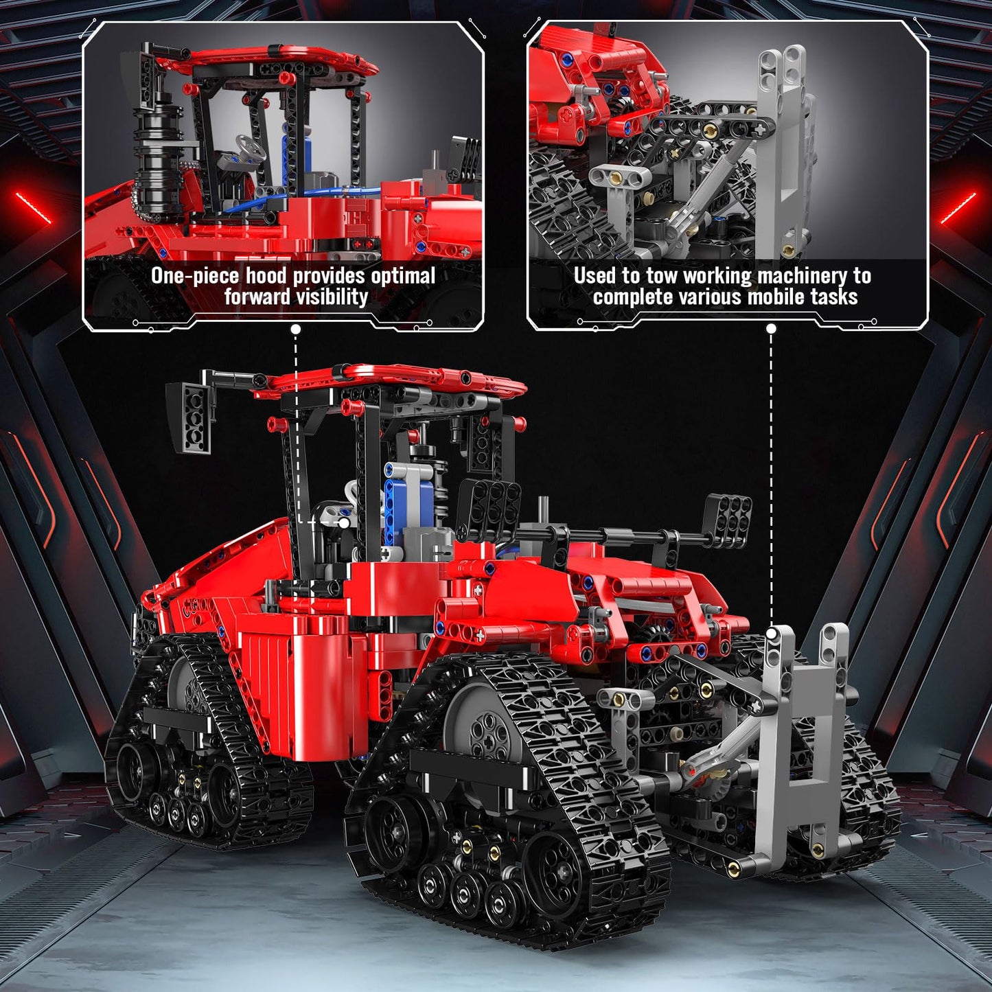 Mould King Crawler Tractor Building Toys, 1698 Pieces 4x4 Tracked Tractor Building Sets for Adults Age 14+, Construction Vehicle Model Blocks Kit