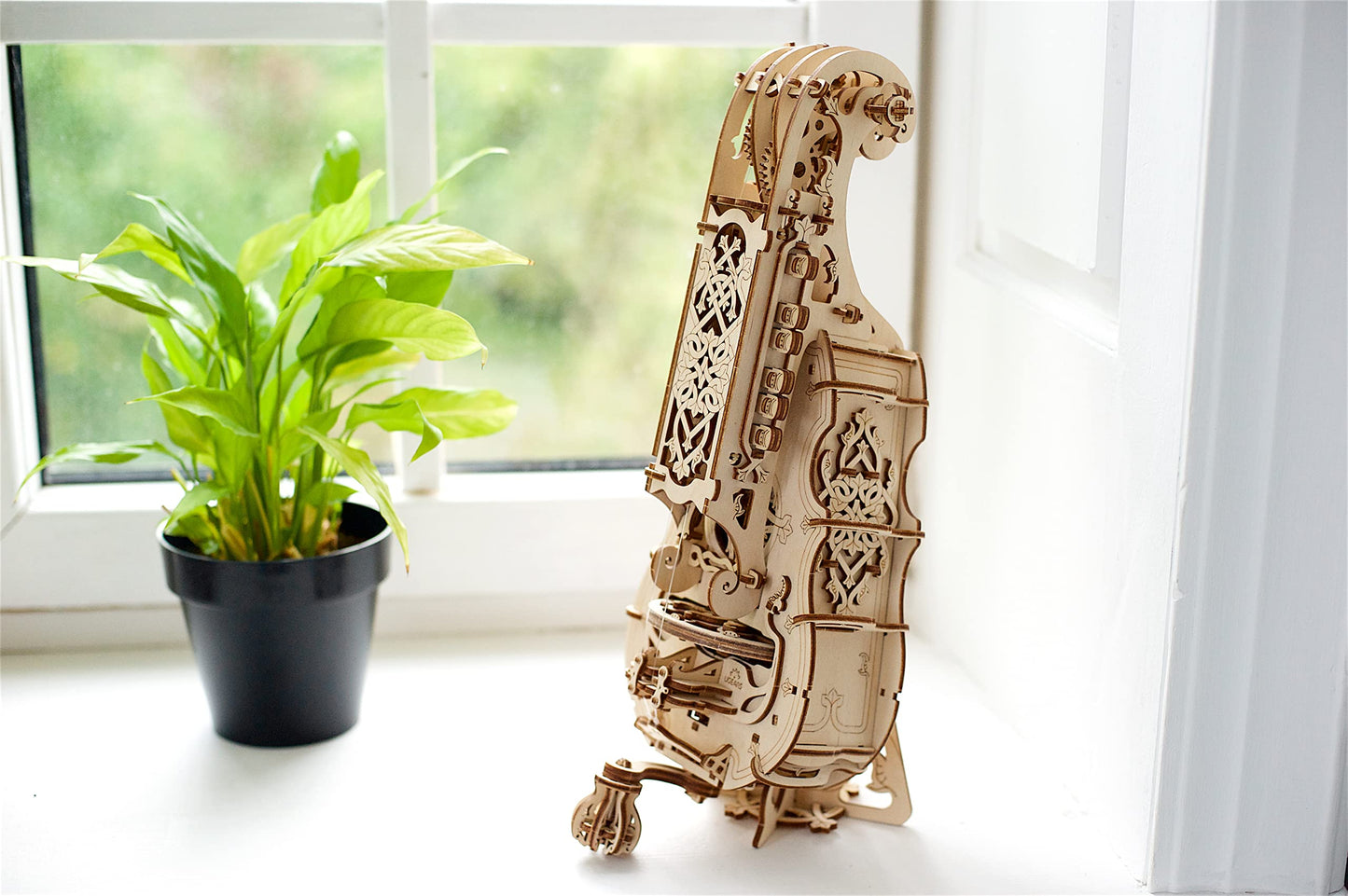 UGEARS Hurdy-Gurdy Musical Instrument 3D Wooden Puzzles for Adults - Wooden Model Kits for Adults Medieval Hurdy Gurdy Instruments Folk Instruments