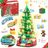 Zeluuyu Christmas Tree Building Block with LED Light, Rotating Christmas Tree 2024 Building Set for Adults, Christmas Tree Building Kit Xmas Gift