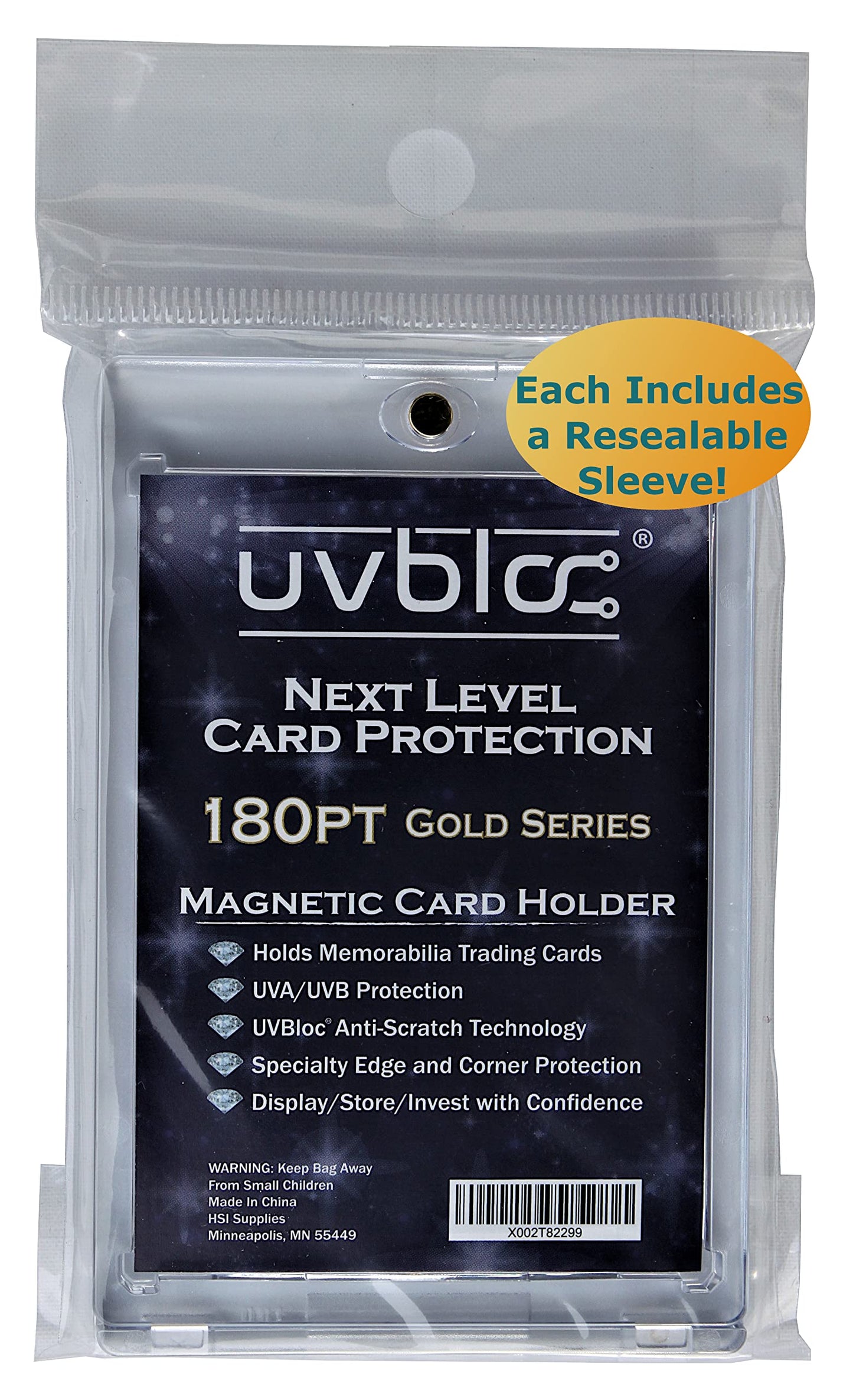 UVBLOC One Touch Card Holder 180pt (5 Pack) Magnetic Baseball Jersey Patch Protectors Sleeves Cases for Trading Sports Cards