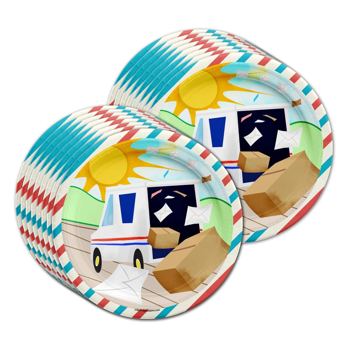 Mailman Birthday Party Supplies Set Plates Napkins Cups Tableware Kit for 16