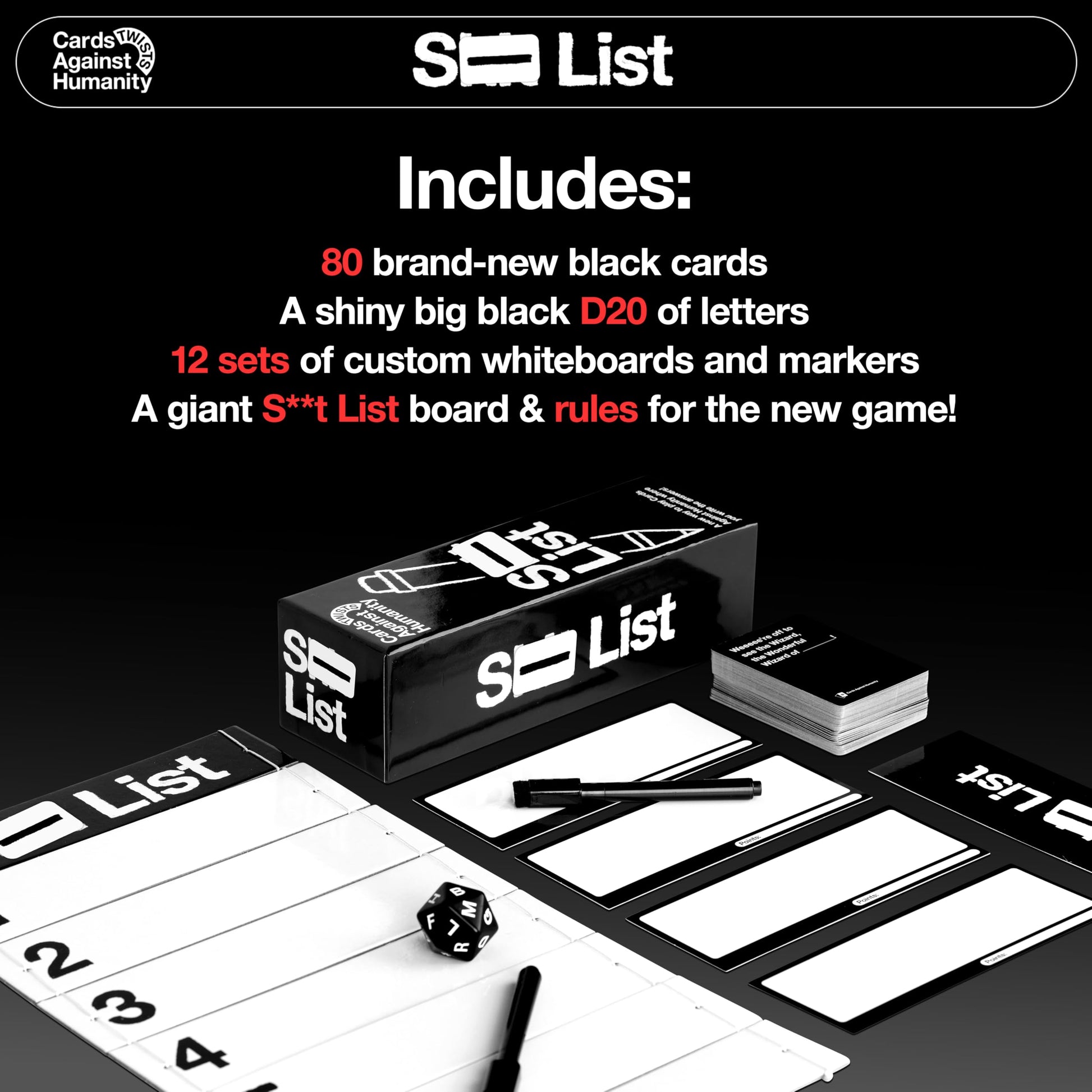 Cards Against Humanity: S⸺ List • A New Twist on The Classic Adult Party Game • New Expansion, Plus a Whole New Way to Play Where You Write Your own