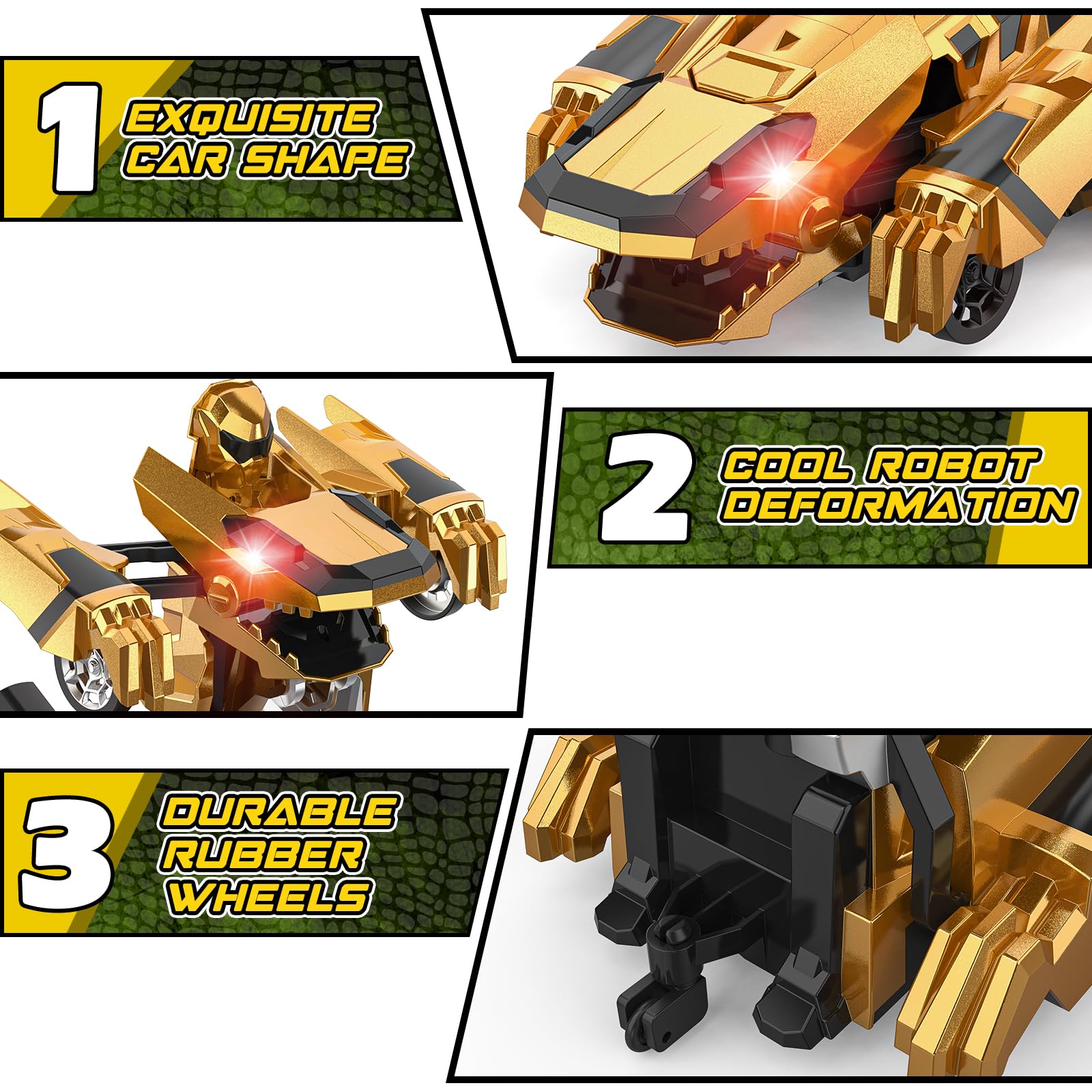 Kroyedfuw Dinosaur Transform RC Cars, 2.4Ghz Remote Control Car