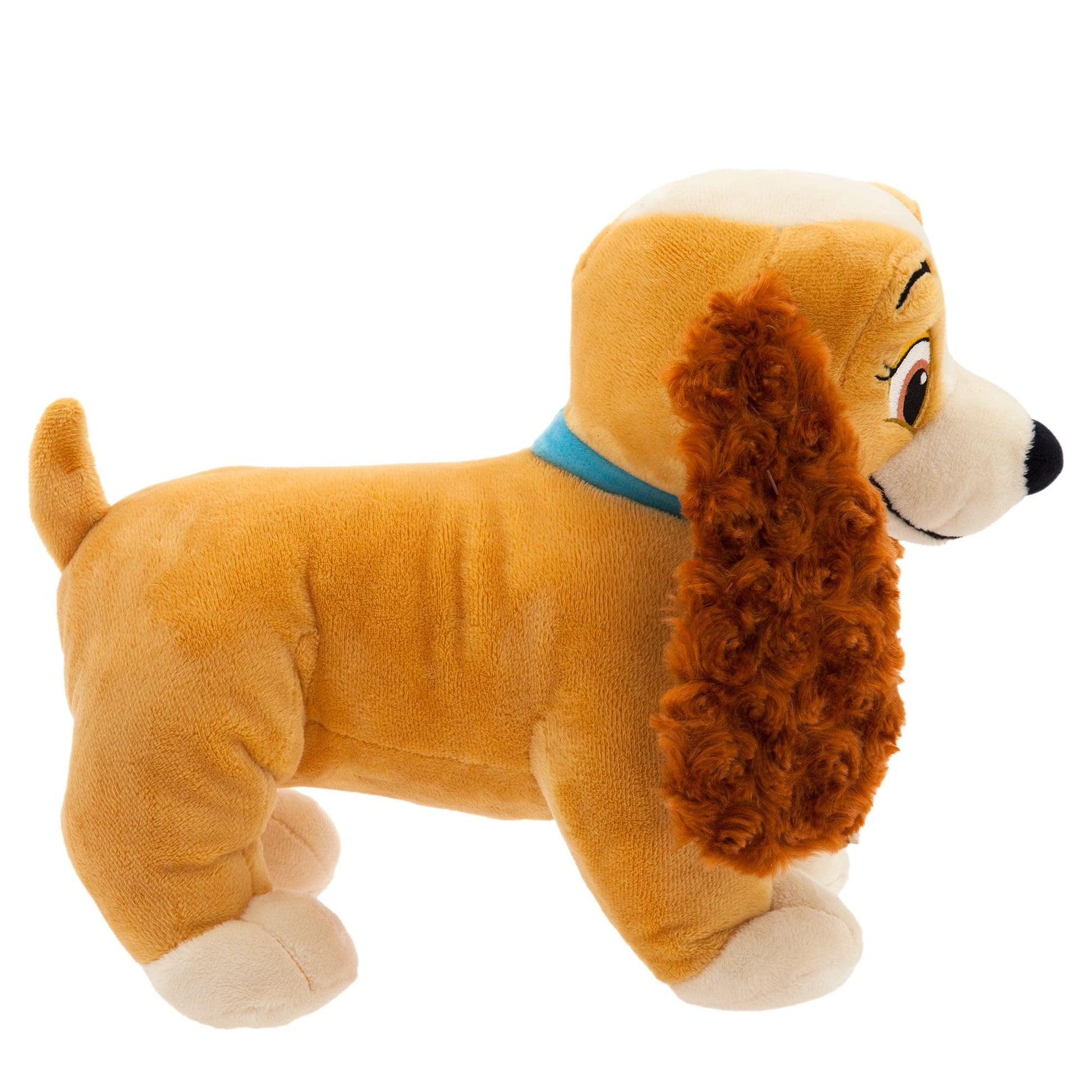 Disney Store Official Lady Medium Soft Toy for Kids, Cuddly Plushy with Fuzzy Texture, Embroidered Details, Collar and Dog tag - Disney Lady