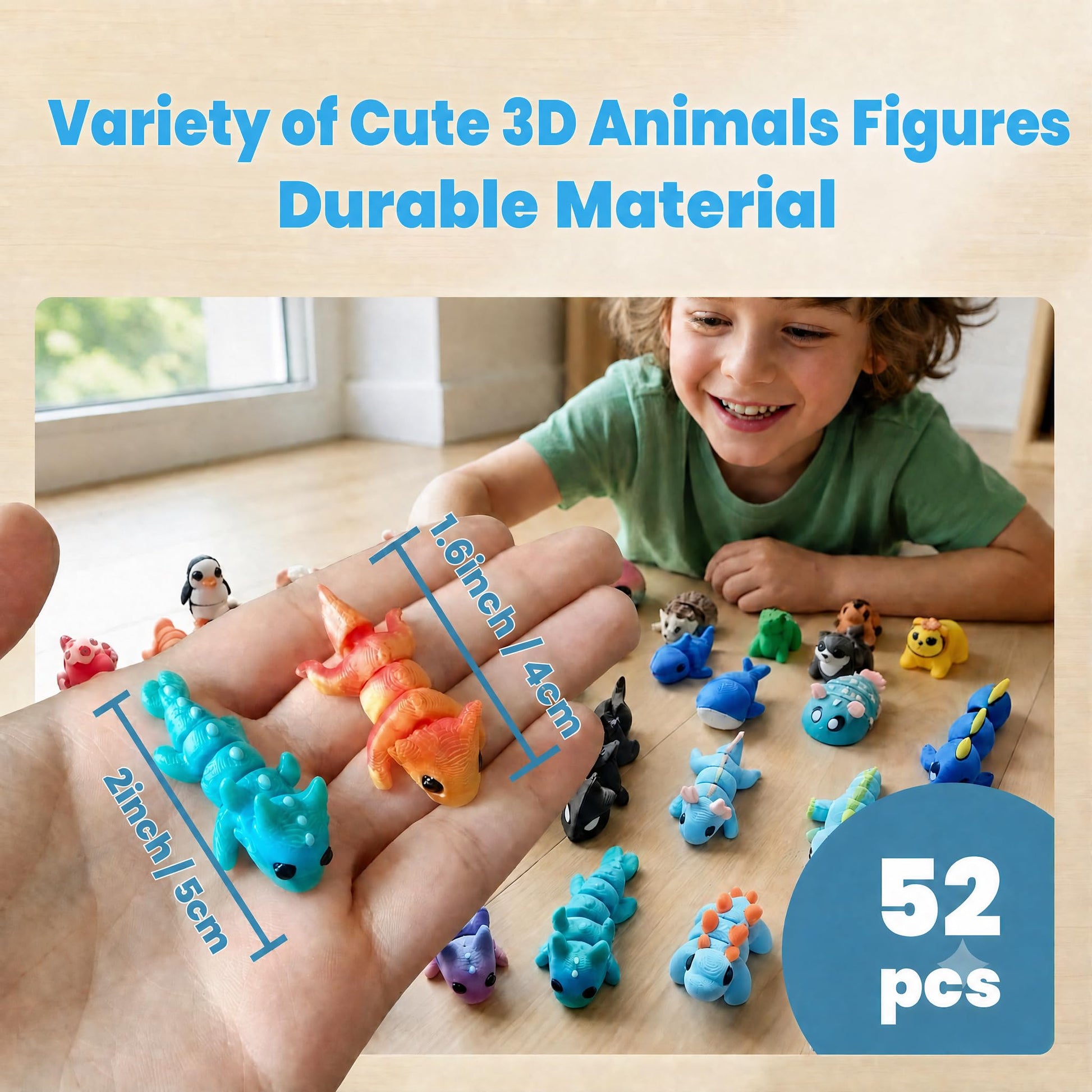 Krynicia 52 Pcs 3D Printed Animals Fidget Toys