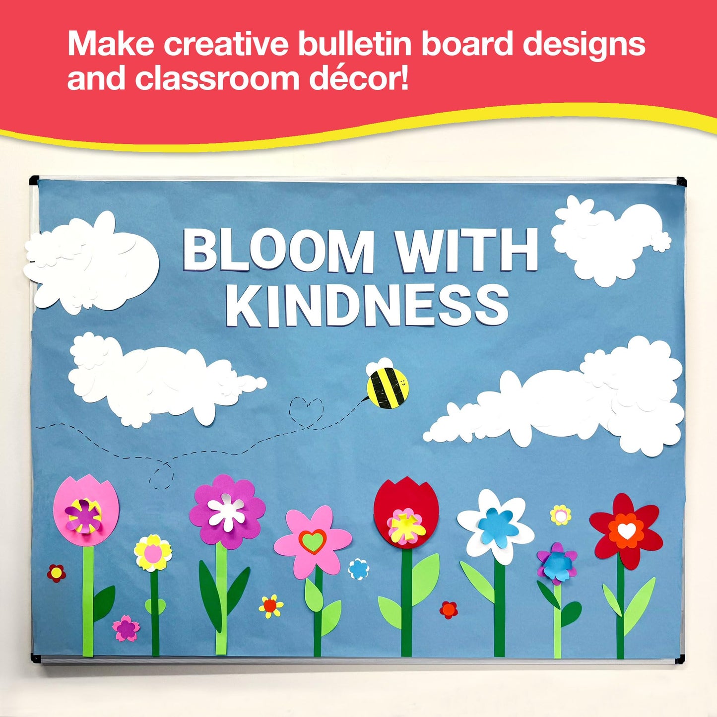 FreshCut Crafts: 280 Pieces of DIY Flower Cutouts with IDEA Guide - 2-Sided Punch Out Tulips, Daisies, Daffodils, Flowers Ideal for Spring Craft