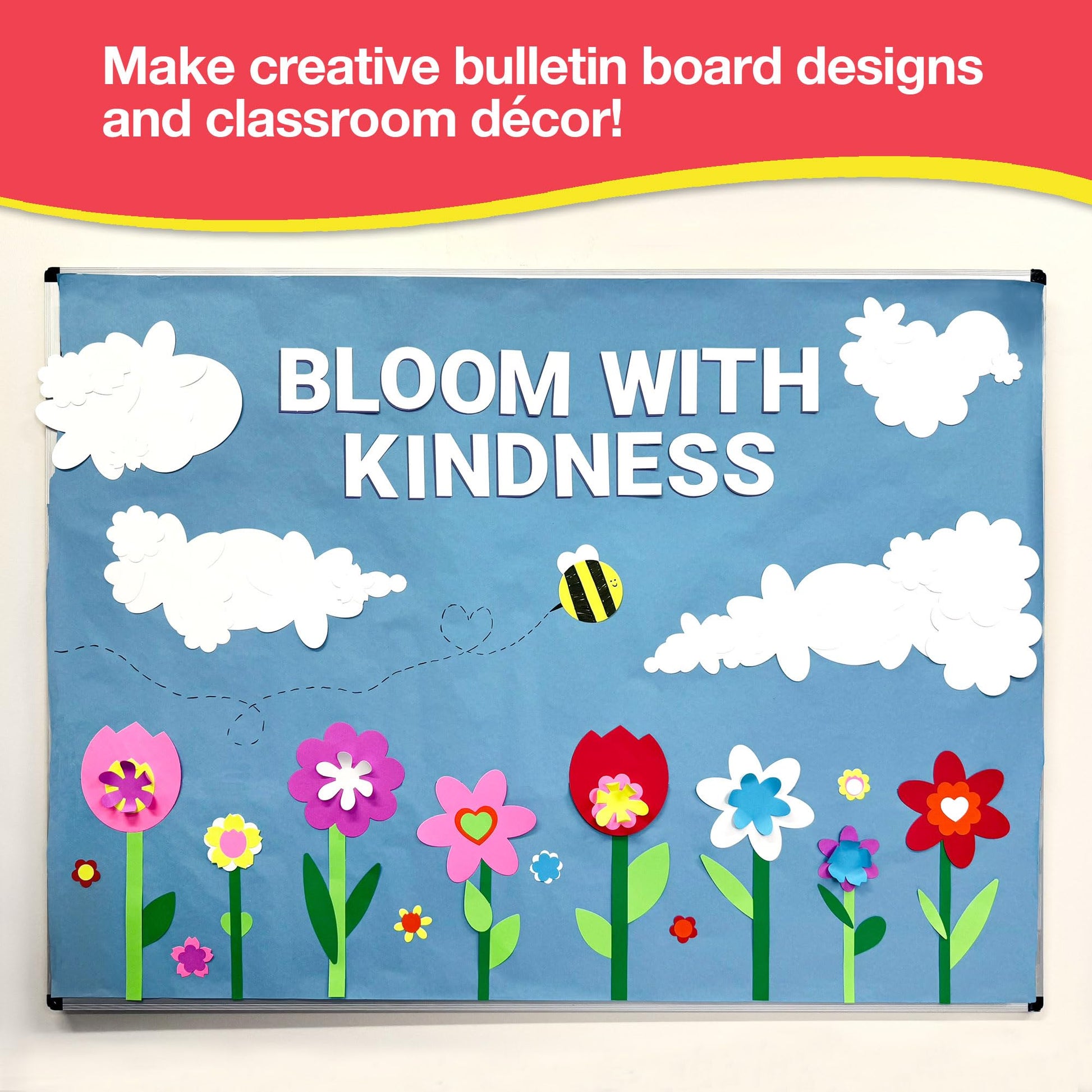 FreshCut Crafts: 280 Pieces of DIY Flower Cutouts with IDEA Guide - 2-Sided Punch Out Tulips, Daisies, Daffodils, Flowers Ideal for Spring Craft