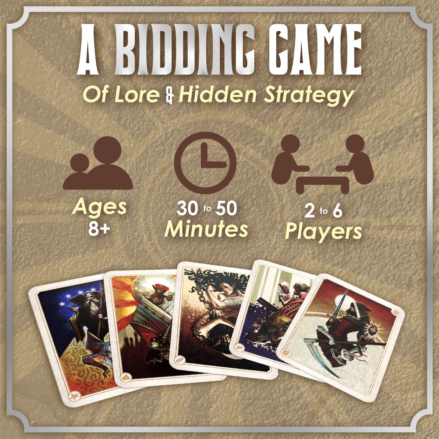 Calliope Games Allegory - Fantasy Strategy Card Game - Tabletop Bidding Card Game for Kids & Adults - 2-6 Players - from The Makers of Tsuro and Roll