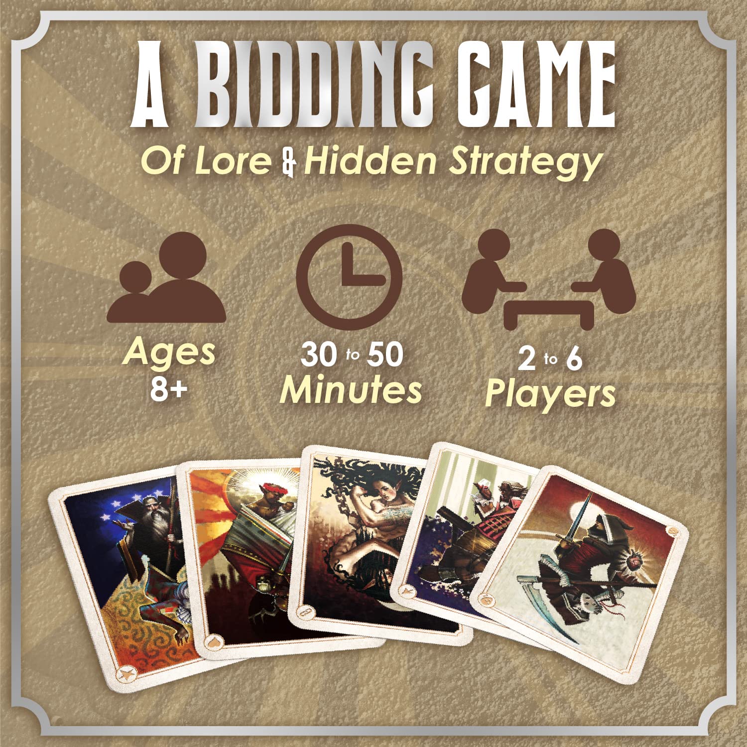Calliope Games Allegory - Fantasy Strategy Card Game - Tabletop Bidding Card Game for Kids & Adults - 2-6 Players - from The Makers of Tsuro and Roll