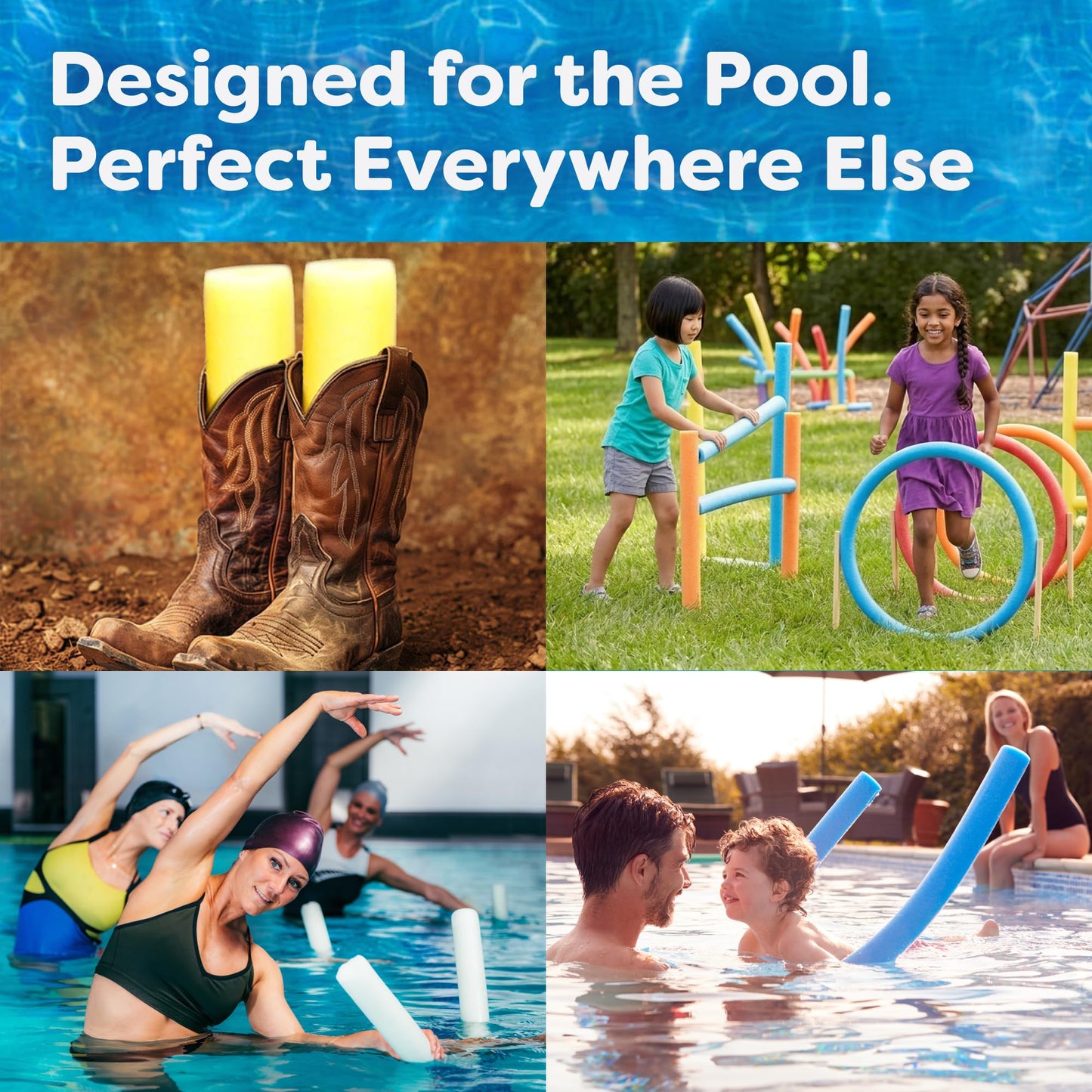In The Swim 40-Pack, 2-Inch Diameter Standard Pool Noodles - 3 Colors (RYB)