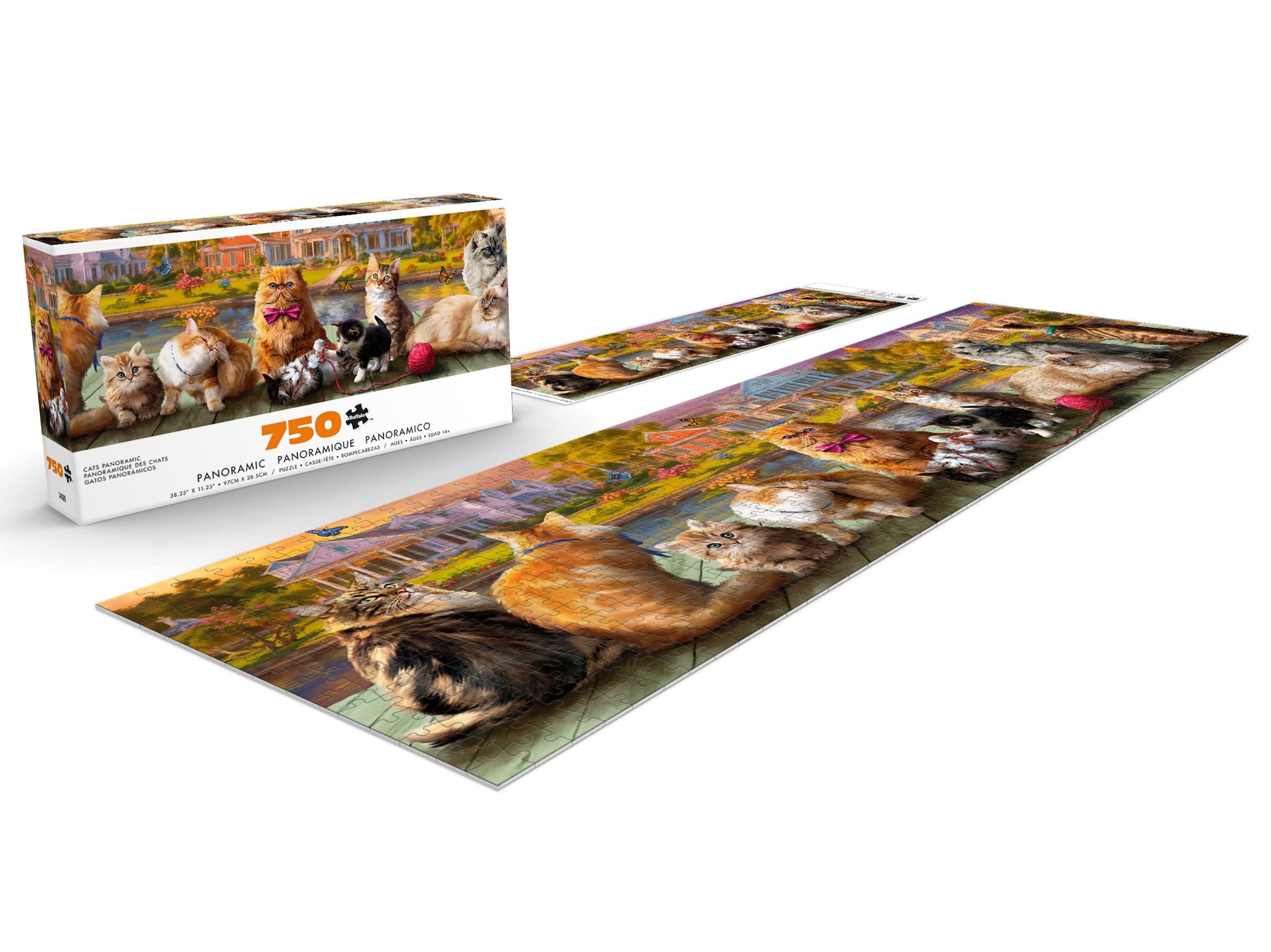 Buffalo Games - Cats Panoramic Landscape - 750 Piece Puzzle for Adults