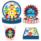 Lide Road 116 Pcs Robot Birthday Party Supplies Kit, Robot Plates, Napkins, Cups, Forks, Knives, Spoons for 16 Guests