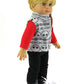 American Fashion World Boy’s Skull 3 Piece Vest and Pants Set for 18-Inch Dolls | Premium Quality & Trendy Design