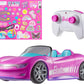 Hot Wheels Barbie RC Toy Car, Remote-Control Pink Convertible, Can Hold 2 Barbie Fashion Dolls & Trunk Opens for Storage, Sticker Sheet