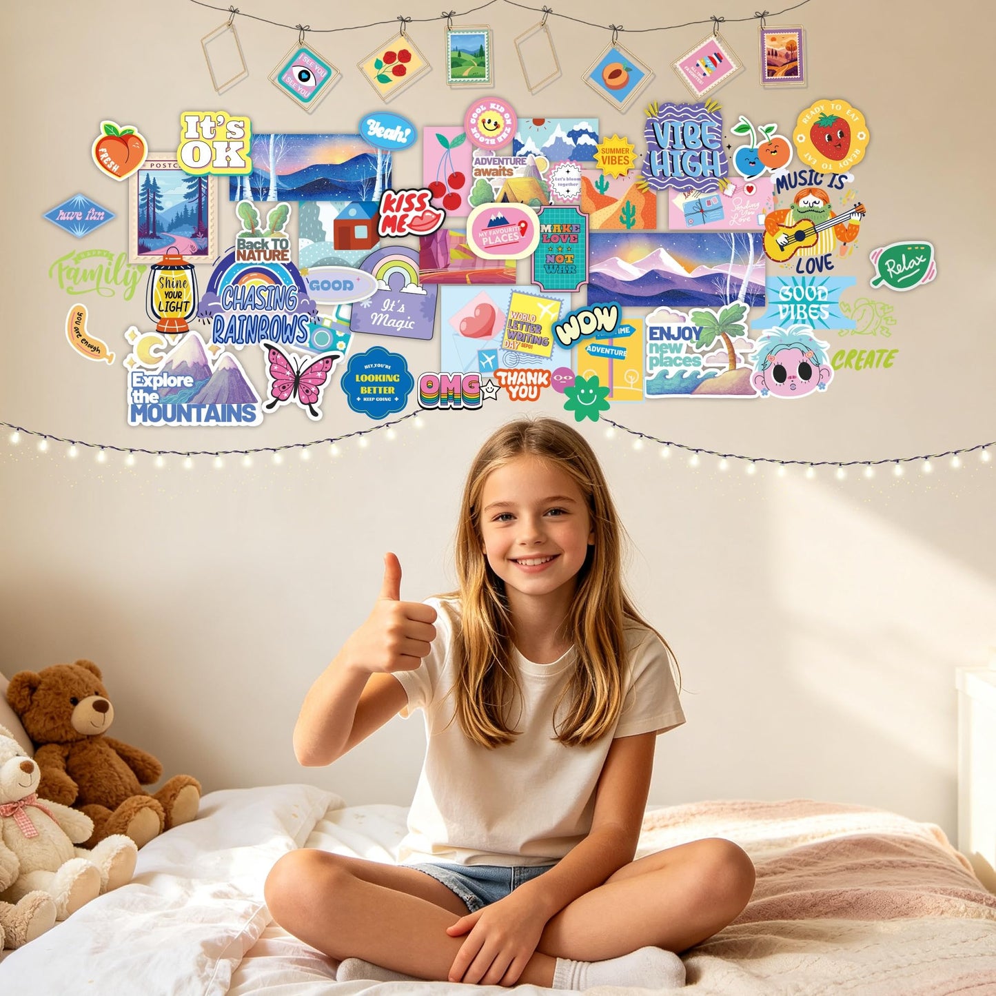 Wall Collage Kit for Teen & Tween Girls - 1000+ Piece DIY Arts Crafts Kit for 8-16 Teens Bedroom Aesthetic Room Decor, Creative Birthday Gifts Craft