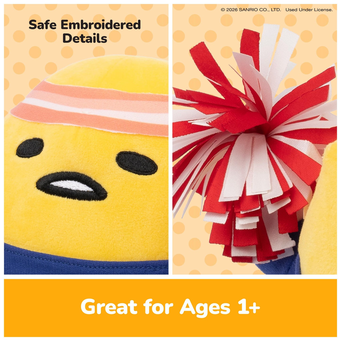 GUND Sanrio Gudetama The Lazy Egg Stuffed Animal, Sporty Gudetama Plush Toy for Ages 1 and Up, 9”