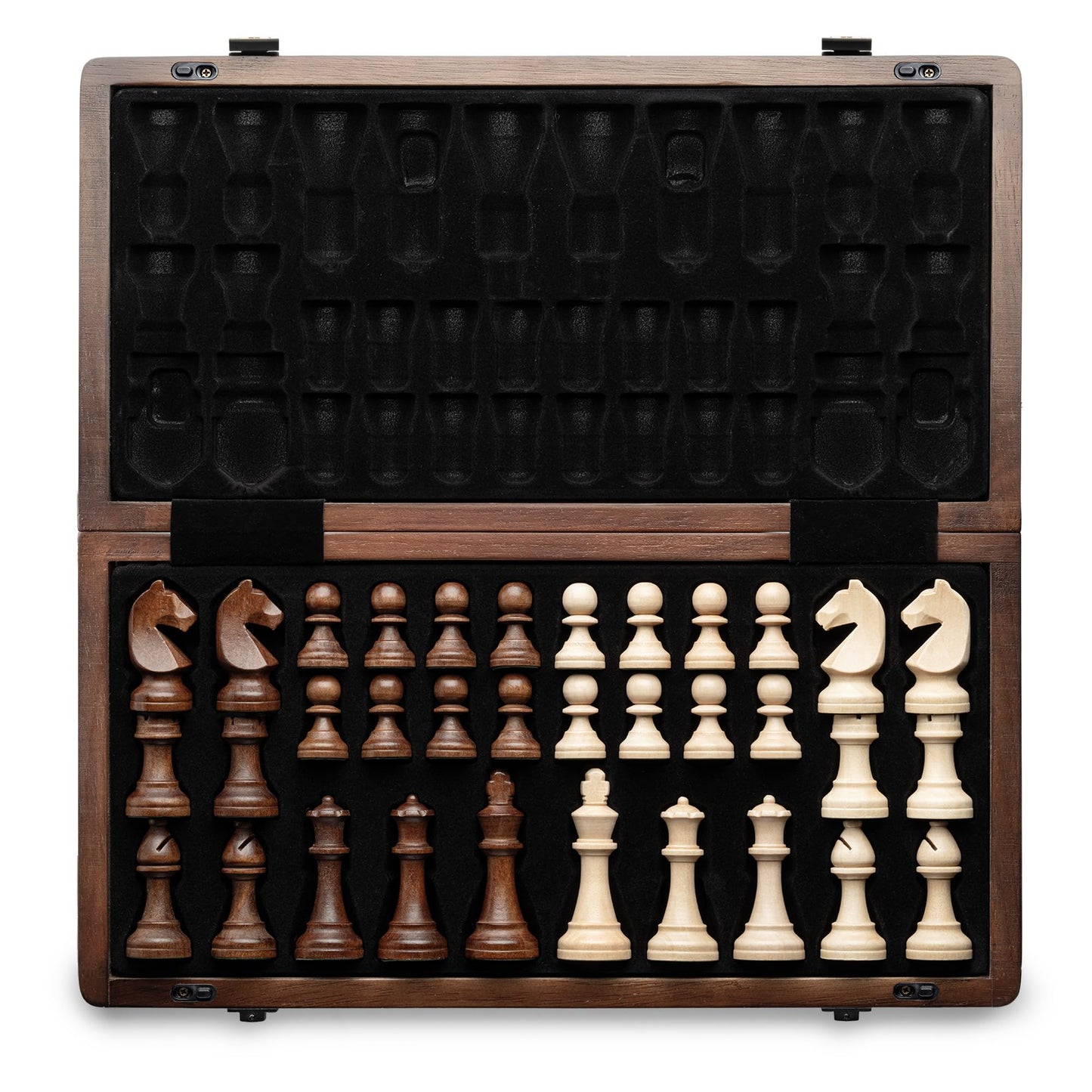 A&A 15" Magnetic Wooden Chess Set, Handmade 3" King Height Unique Chess Pieces with 2 Extra Queens, Tournament Portable Travel Chess Game Set