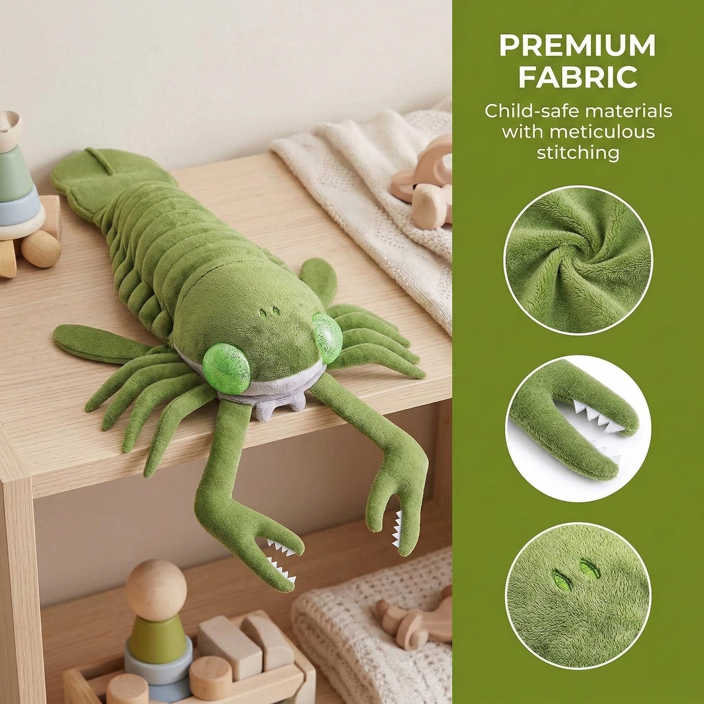 Realistic Cambrian Ancient Organism Eurypteroid Plush Toy - Simulation 16.5" Lifelike Cambrian Sea Creature Eurypteroid Stuffed Animals, Unique