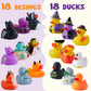 JOYIN 18 PCS Halloween Rubber Ducks, Halloween Ducks for Halloween Goodie Bag Fillers, Rubber Duckies Baby Bath Toys for Halloween Party Favors