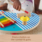 Fisher-Price Wood Toddler Toy Musical Table, 3-Piece Wooden Percussion Instrument for Developmental Play Kids Ages 2+ Years