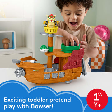 Fisher-Price Little People Toddler Toy My Mario Bowser’s Airship Playset with Figure for Preschool Pretend Play Kids Ages 18+ Months