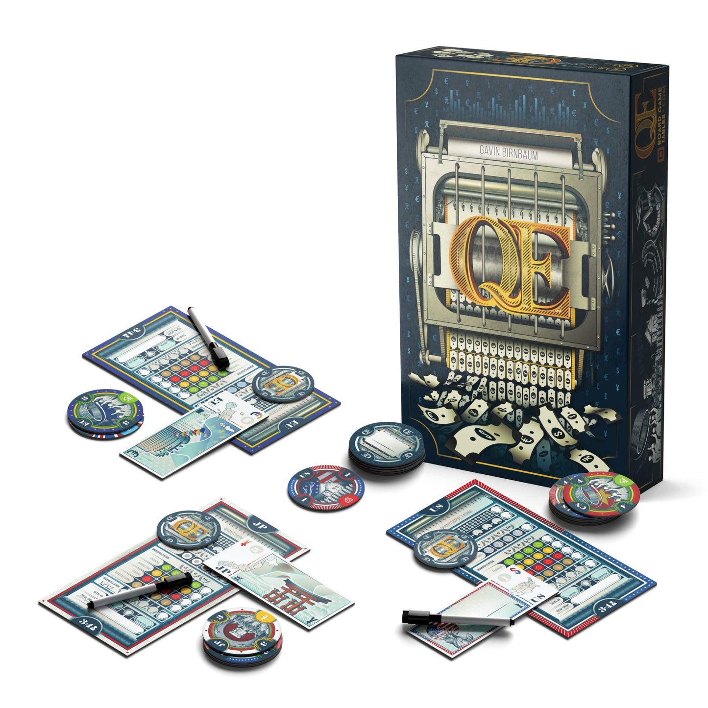 Allplay QE (Quantitative Easing) Board Game | Economic Auction Bidding Game for Families & Adults | 3-5 Players, 30 Min Playtime, Strategy Party Game