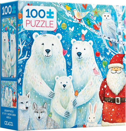 Ceaco - Holiday Polar Portrait - 100 Piece Jigsaw Puzzle for Kids Ages 6+