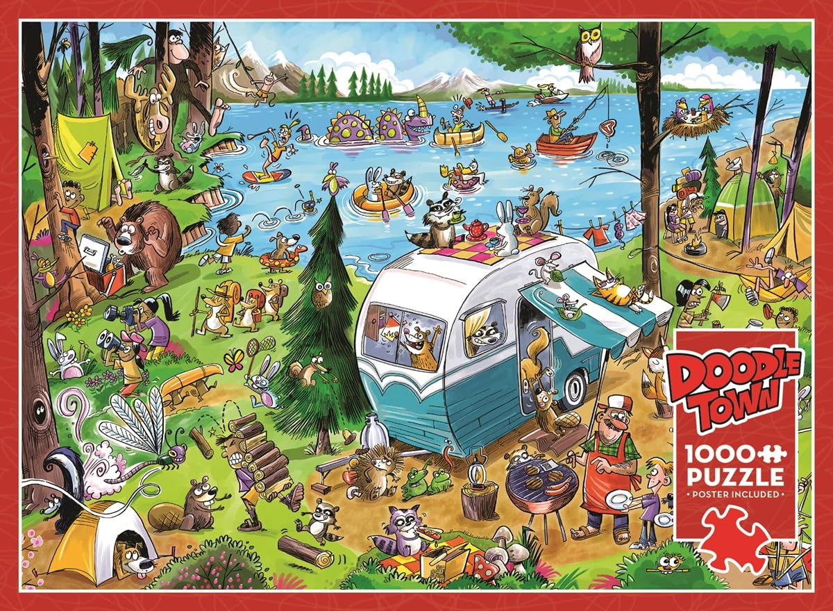 Cobble Hill 1000 Piece Puzzle - DoodleTown: Call of the Wild - Sample Poster Included