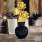 QIFUN Gold Roses Flower Building Set - 3 Roses Bouquet Botanical Building Blocks for Adult, Home Decor Romantic Anniversary Valentine's Day Gift