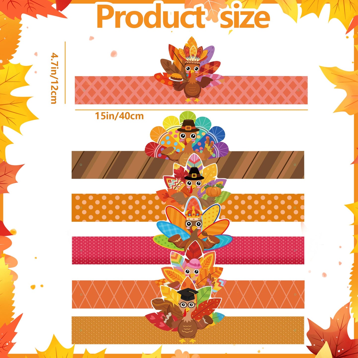 EUVBOKW 24 Pack Thanksgiving DIY Turkey Headband Craft Kit-Create Your Own Fall Paper Crown Hats , Gems,Googly Eyes for Party and Holiday Activity