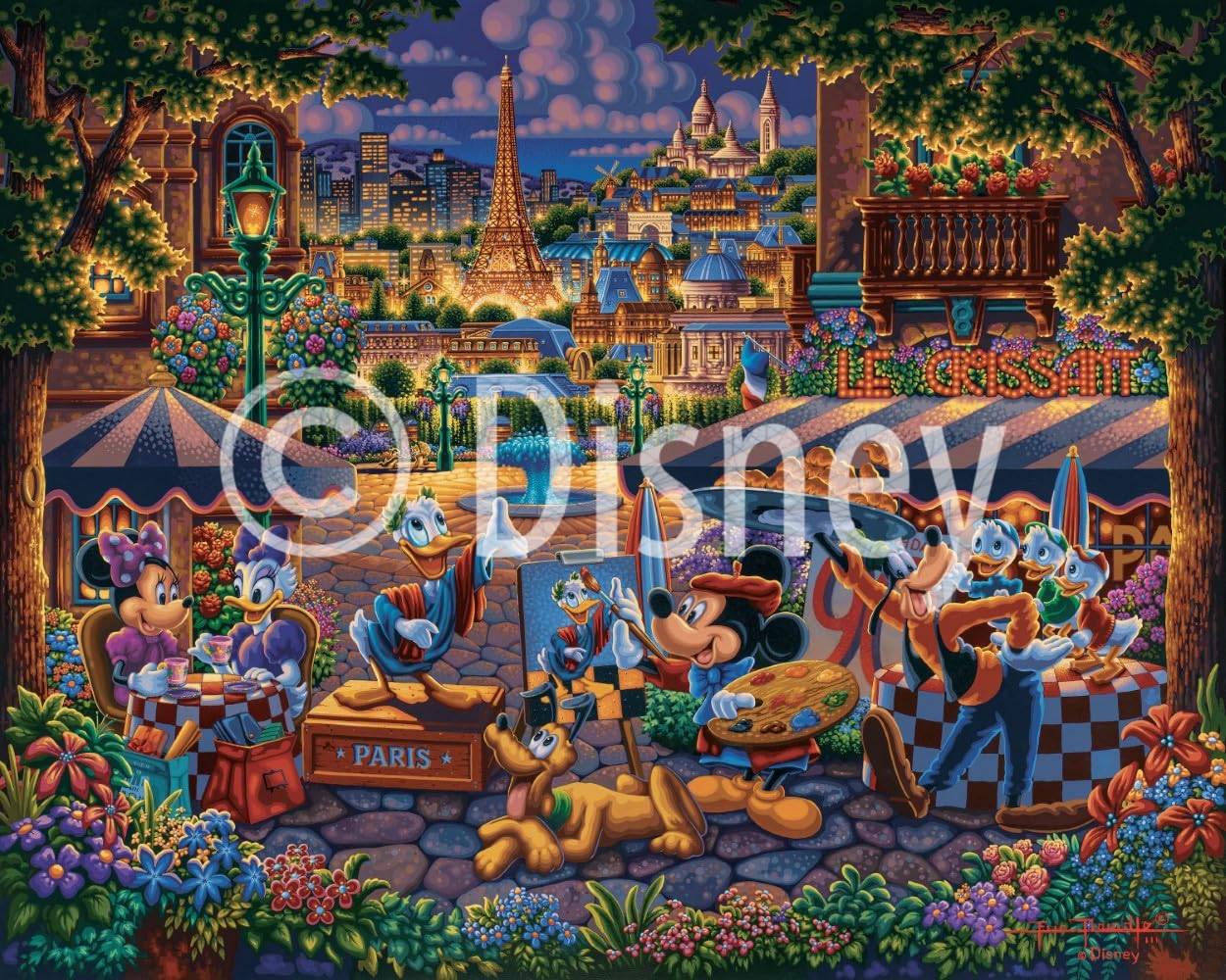 Mickey & Friends Painting in Paris, Disney Dowdle Puzzle, 500 Piece Jigsaw Puzzle for Adults