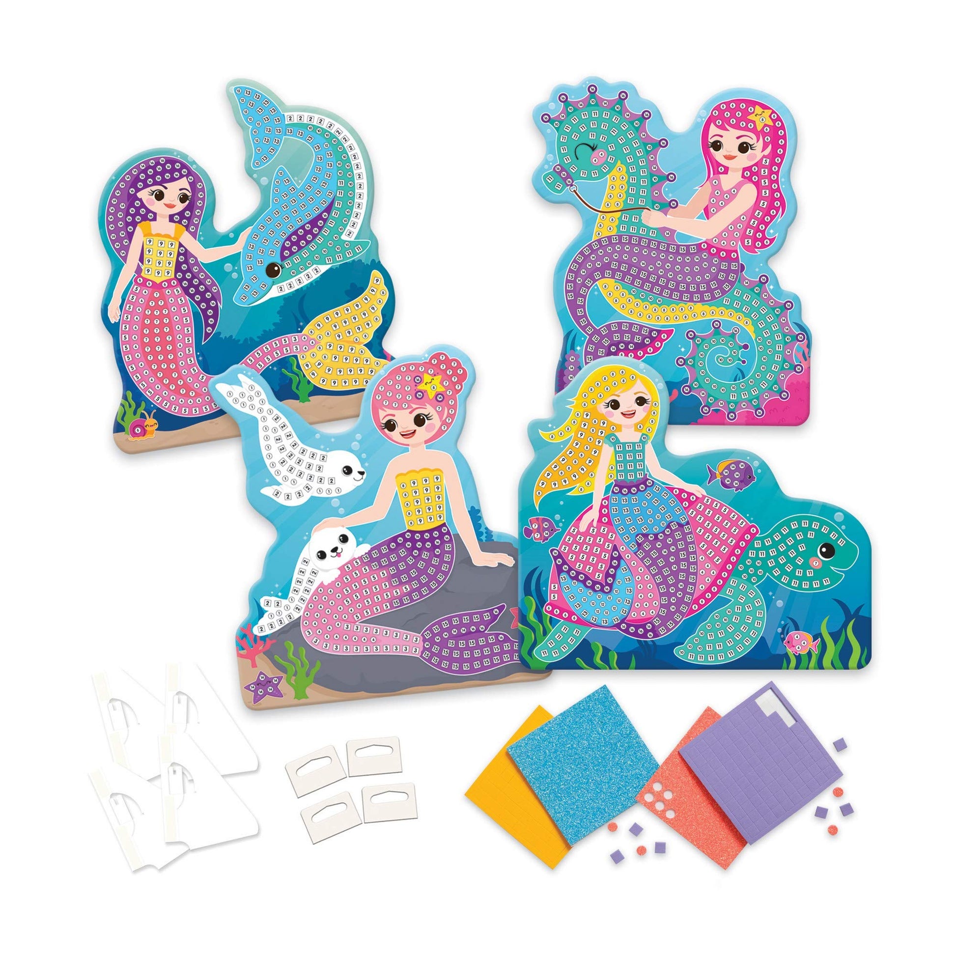 ORB The Factory Sticky Mosaics Mermaids Blue/Yellow/Orange/Purple, 12' x 2' x 10.75'