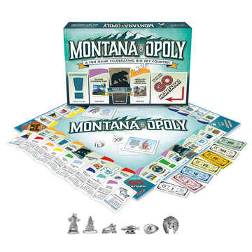 Late for The Sky Montana-Opoly Board Game, State-Themed Family Strategy Game, 2-6 Players, Ages 8+, Traditional or 1-Hour Play, Gift